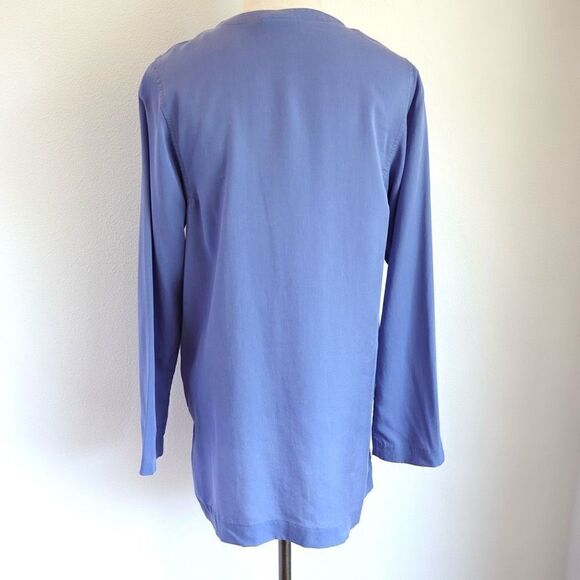 J.Jill Pure Jill is 100% Tencel Collarless Button Down Blue Periwinkle Size XS - Picture 13 of 16